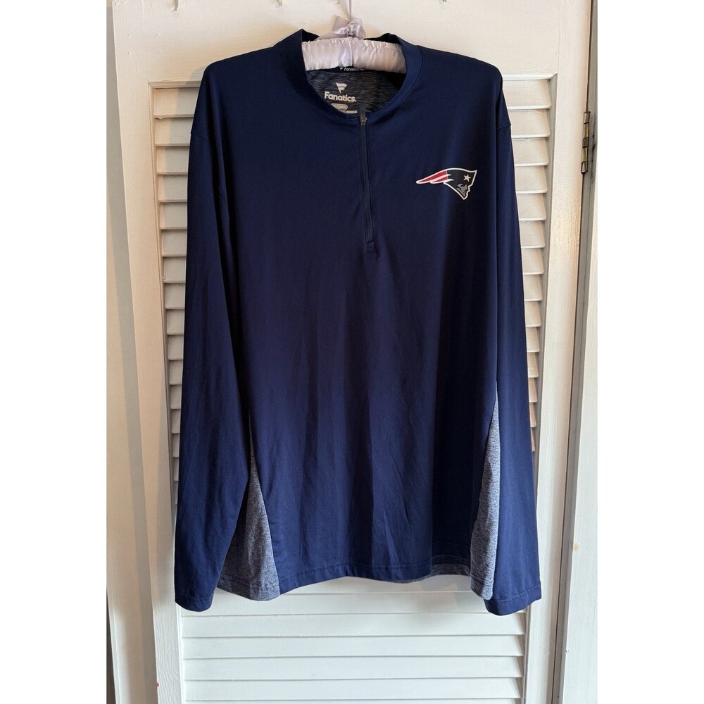 Fanatics New England Patriots 1/4 Zip Pullover Long Sleeve Shirt Men's XL NFL